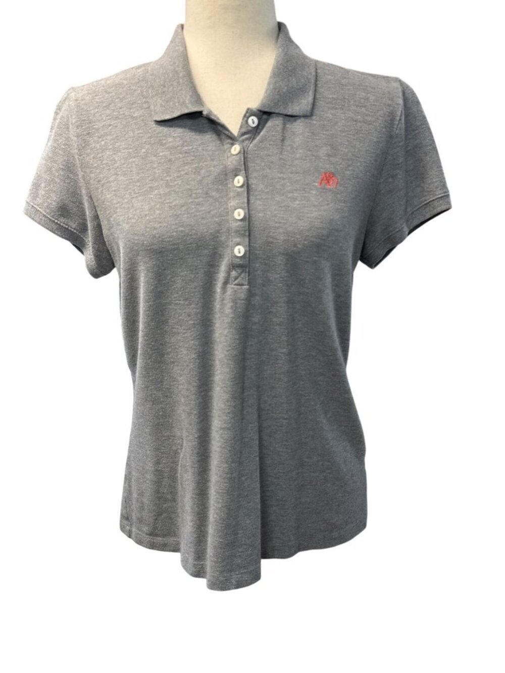 Aeropostale A87 Pique Polo Shirt~Size XL~Medium Heather Grey Slim Fit Top L7 27